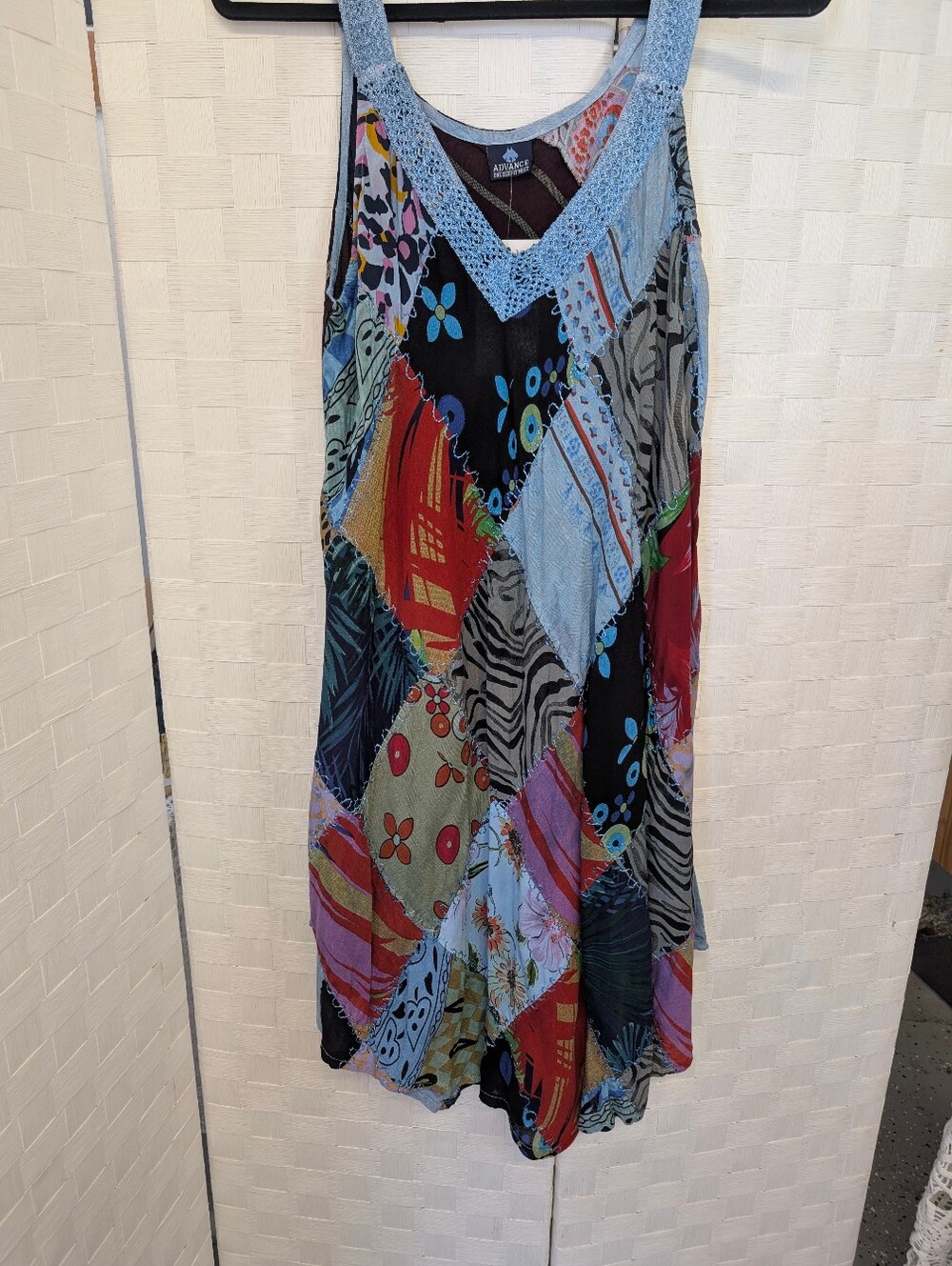 Advanced Apparels Peasant Bohemian Hippie Sleeveless V-Neck Dress Free Size NWT